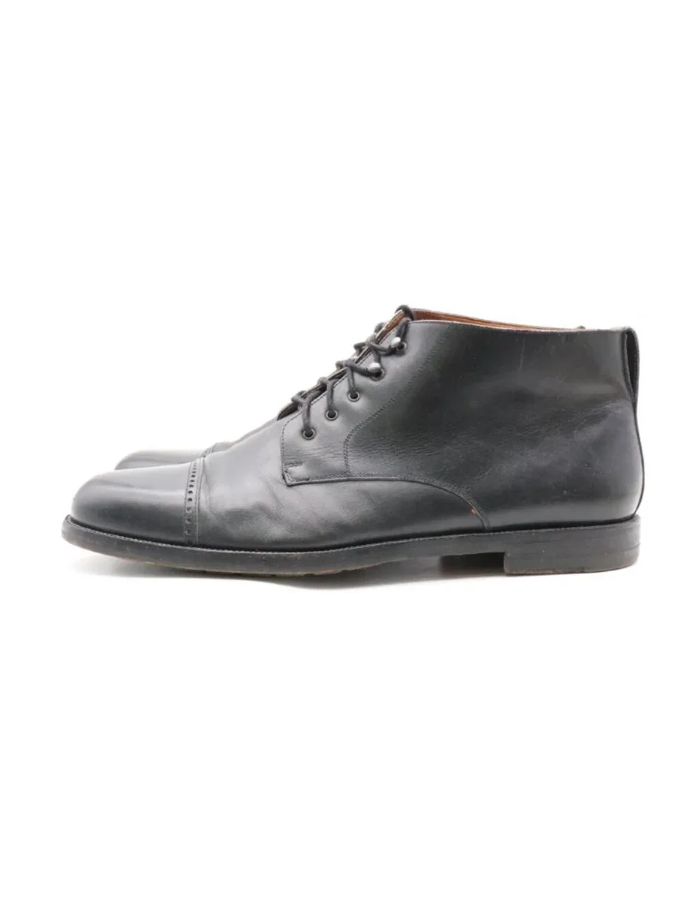 Salvatore Ferragamo Men's Size 11 D Black Leather Chukka Boots Made in Italy